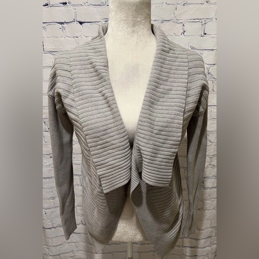Banana Republic Merino Wool High-Low Open Cardigan in Heathered Gray Size XL
